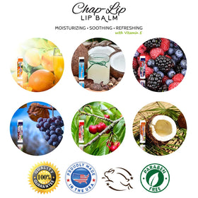 Chap-Lip Lip Balm citrus flavor tube delivers a revitalizing moisture boost