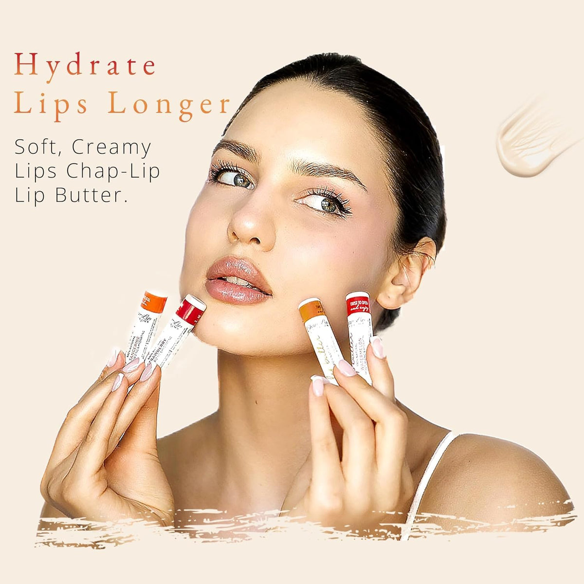 Chap-Lip tangerine flavor balm helps soothe dry lips naturally.