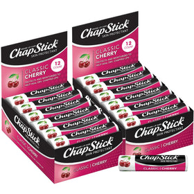 ChapStick bulk cherry lip balm 24-pack for on-the-go hydration.