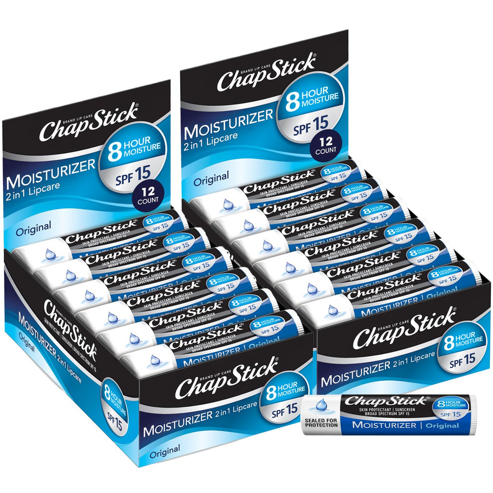 ChapStick bulk SPF lip balm Original 24-count box ready for outdoor use