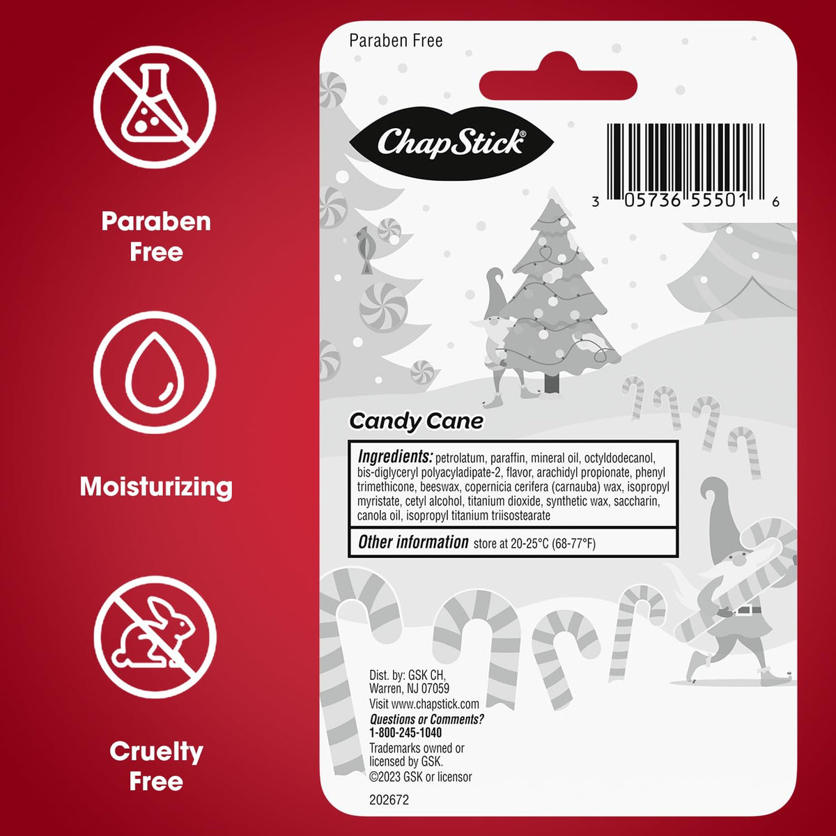 ChapStick Candy Cane lip balm holiday gift idea in scene