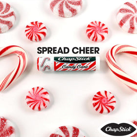 ChapStick Candy Cane lip balm packaging label with classic design