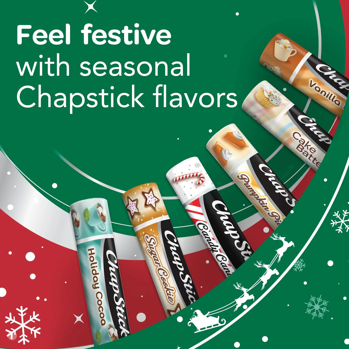 ChapStick Candy Cane lip balm tube side view shows compact form