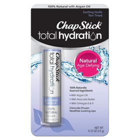 ChapStick Total Hydration vanilla tube for daily lip moisturization.