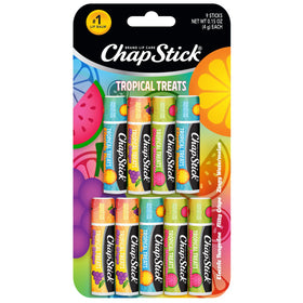 ChapStick Tropical Treats Electric Tangerine packshot, a refreshing lip balm for everyday moisture.