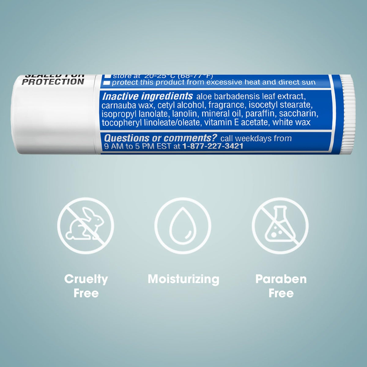 Slim ChapStick tubes laid out for easy outdoor access