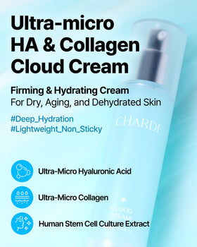 CHARDE Cloud Cream close-up highlights fast-absorbing gel texture
