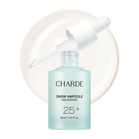 CHARDE Niacinamide 25% bottle pour shows smooth application for brighter, more even skin
