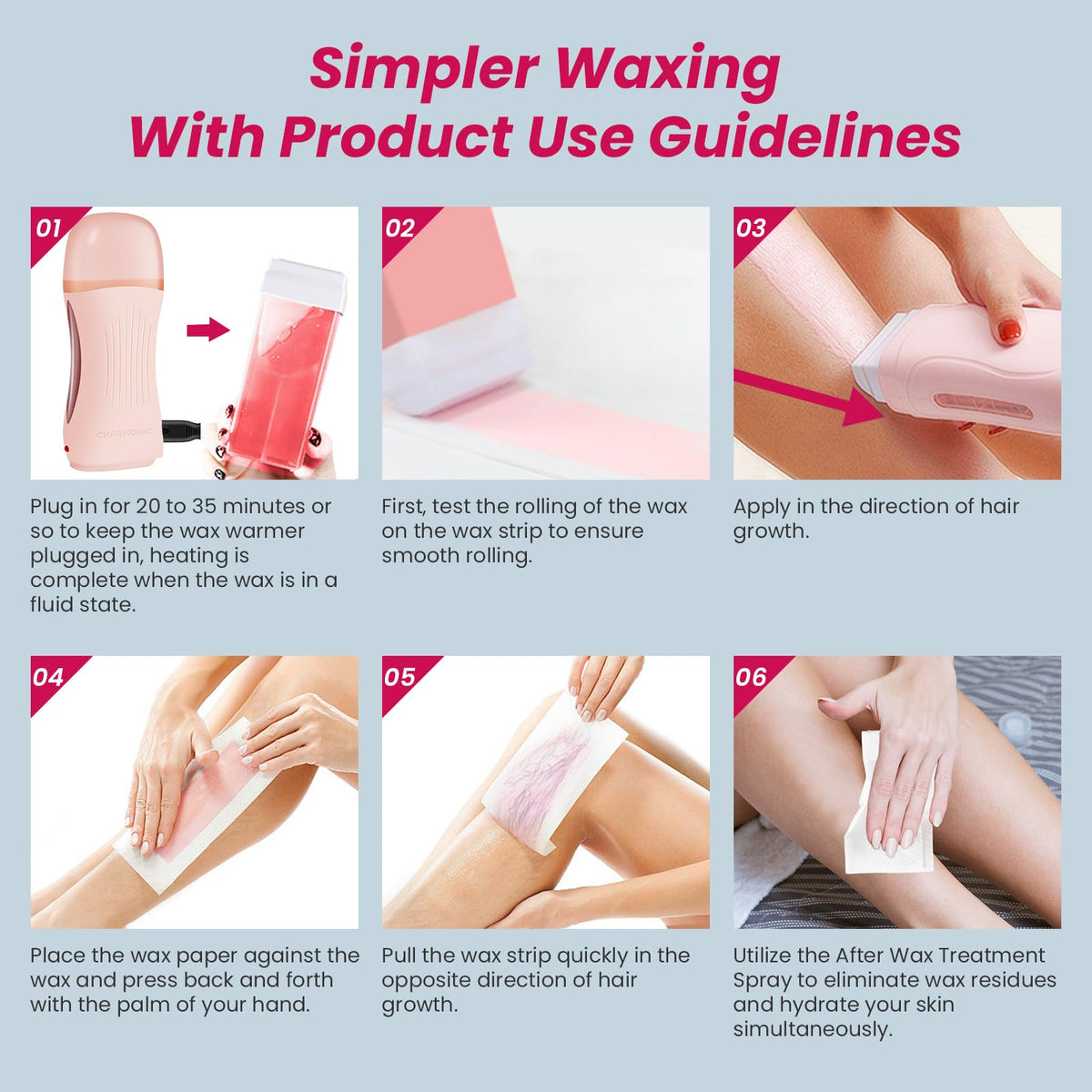Charmonic all-body waxing kit suitable for legs, arms, bikini, face.