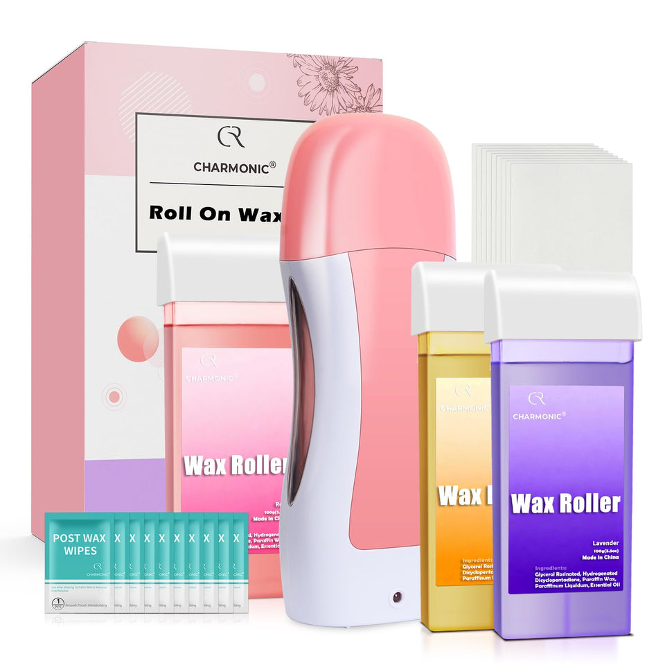 Charmonic Roll On Wax Kit wax warmer for quick at-home hair removal.