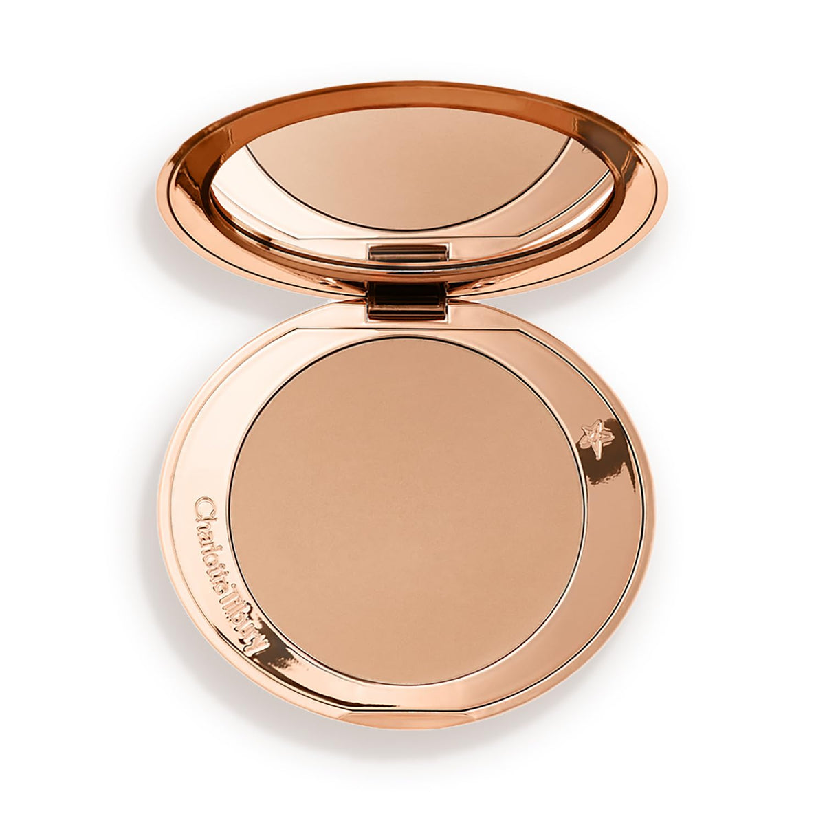 Charlotte Tilbury Airbrush Matte Bronzer soft-glow closeup for sun-kissed warmth.