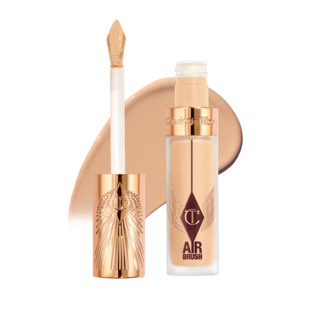 Charlotte Tilbury Airbrush Flawless Blur Concealer bottle demonstrates full-coverage look