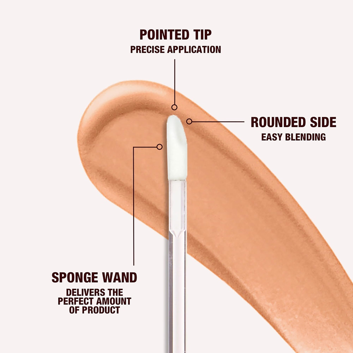 Brightening golden vitamin C visible in Charlotte Tilbury concealer swatch