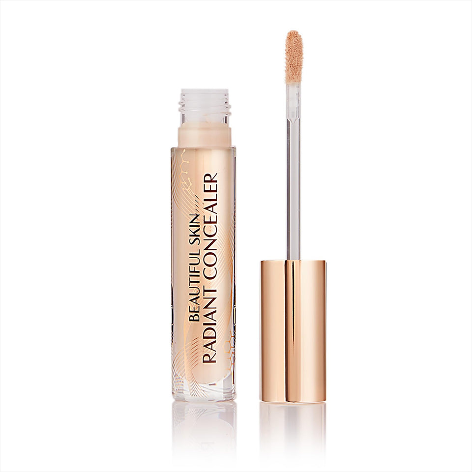 Charlotte Tilbury Beautiful Skin Concealer under-eye tube showing a silky, radiant finish