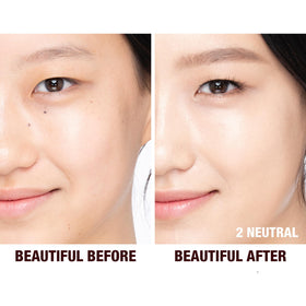 Charlotte Tilbury Beautiful Skin foundation being dispensed for precise application