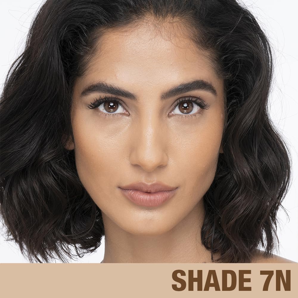 Shade 7 Neutral swatch on skin for medium olive undertones compatibility.