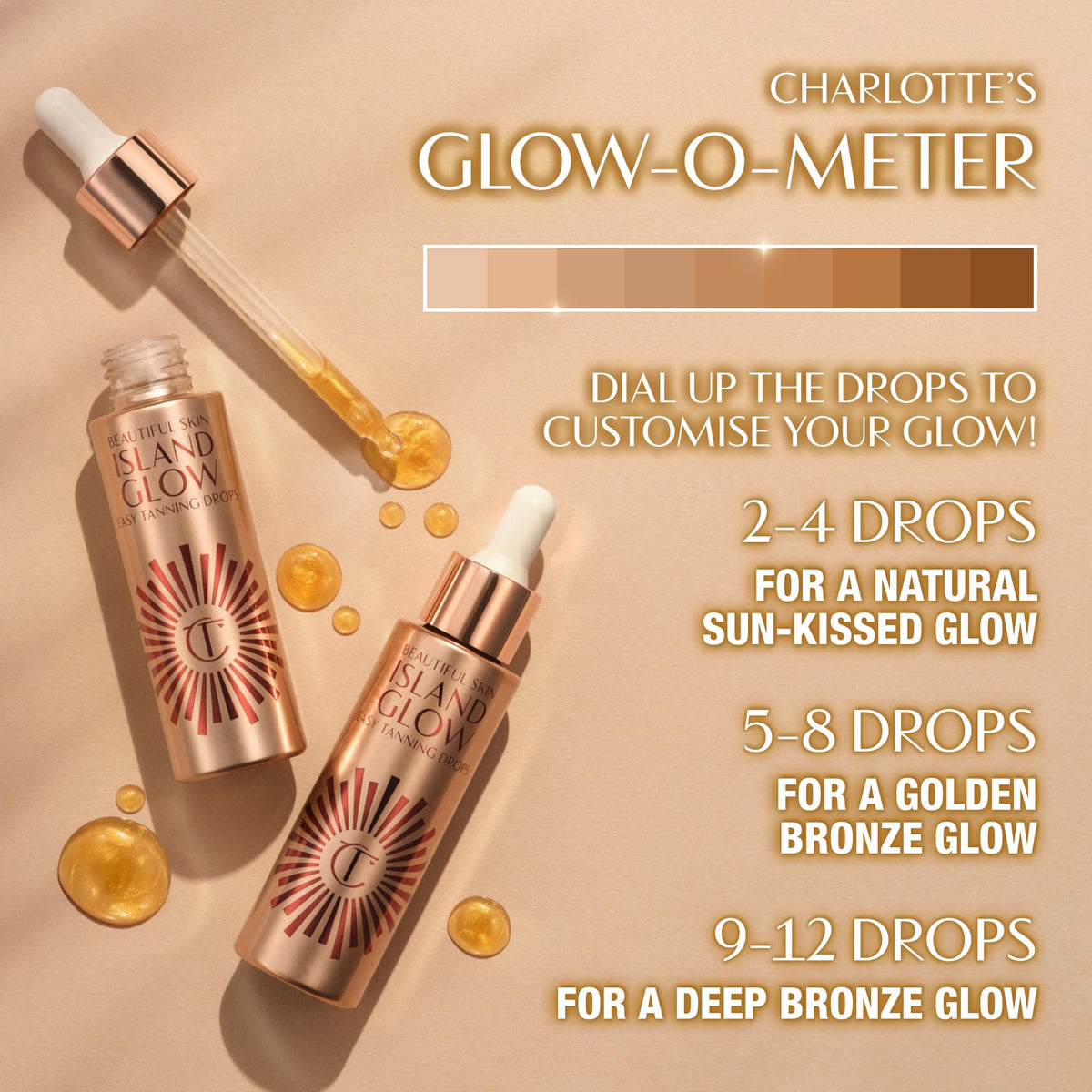 Charlotte Tilbury Beautiful Skin Tanning Drops applied to skin for even coverage