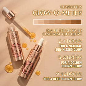 Charlotte Tilbury Beautiful Skin Tanning Drops applied to skin for even coverage