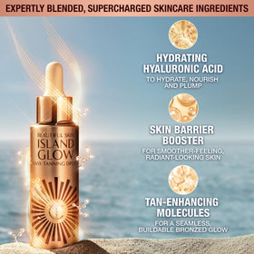 Charlotte Tilbury Beautiful Skin Tanning Drops on the face provide subtle radiance