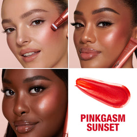 Charlotte Tilbury Beauty Light Wand Pinkgasm Sunset packaging shown for travel-friendly use