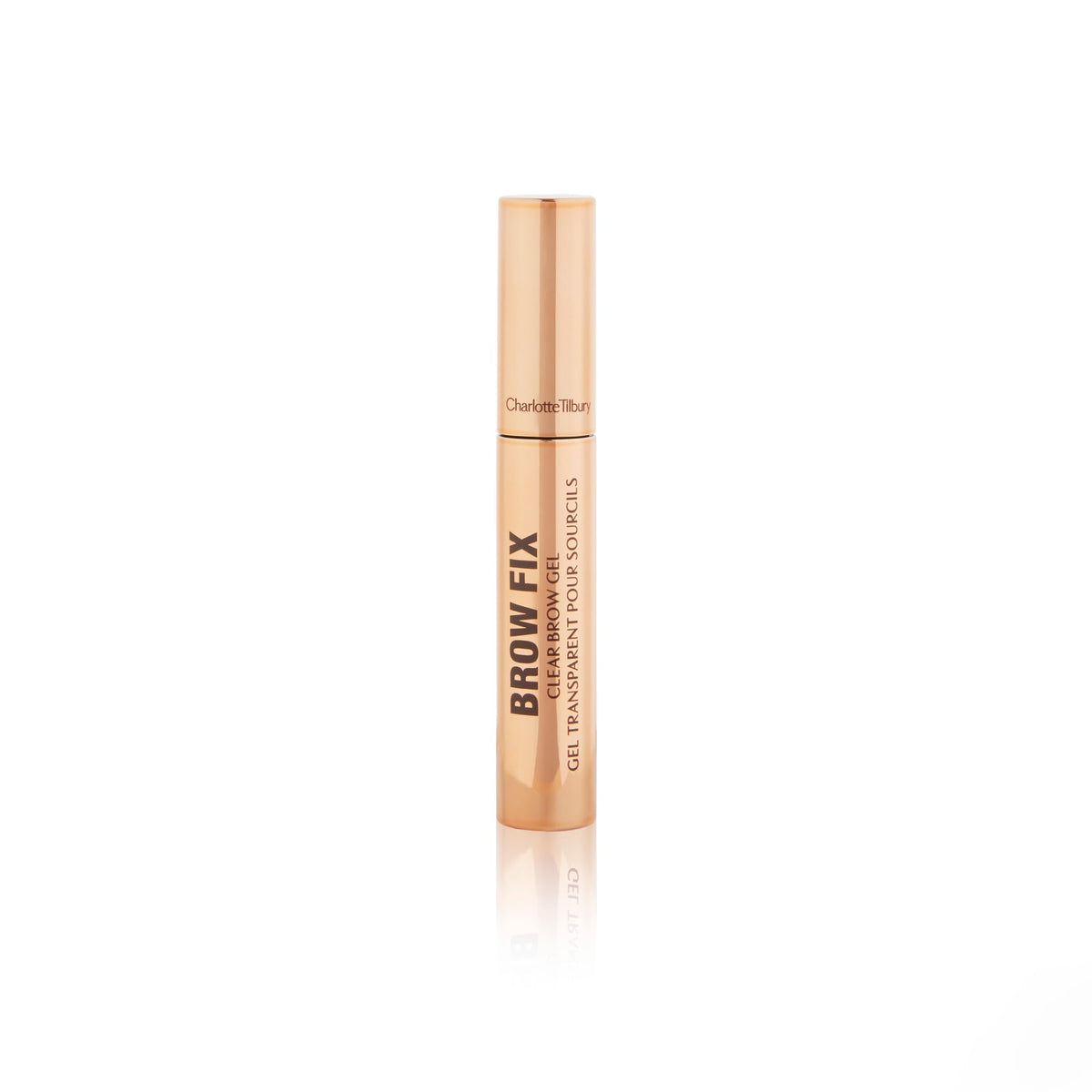 Charlotte Tilbury Brow Fix nourishing formula image highlights panthenol and watercress benefits.