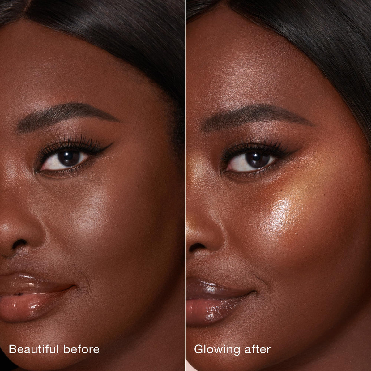 Charlotte Tilbury Glowgasm Beauty Light Wand adds a rosy pink tint to cheeks.