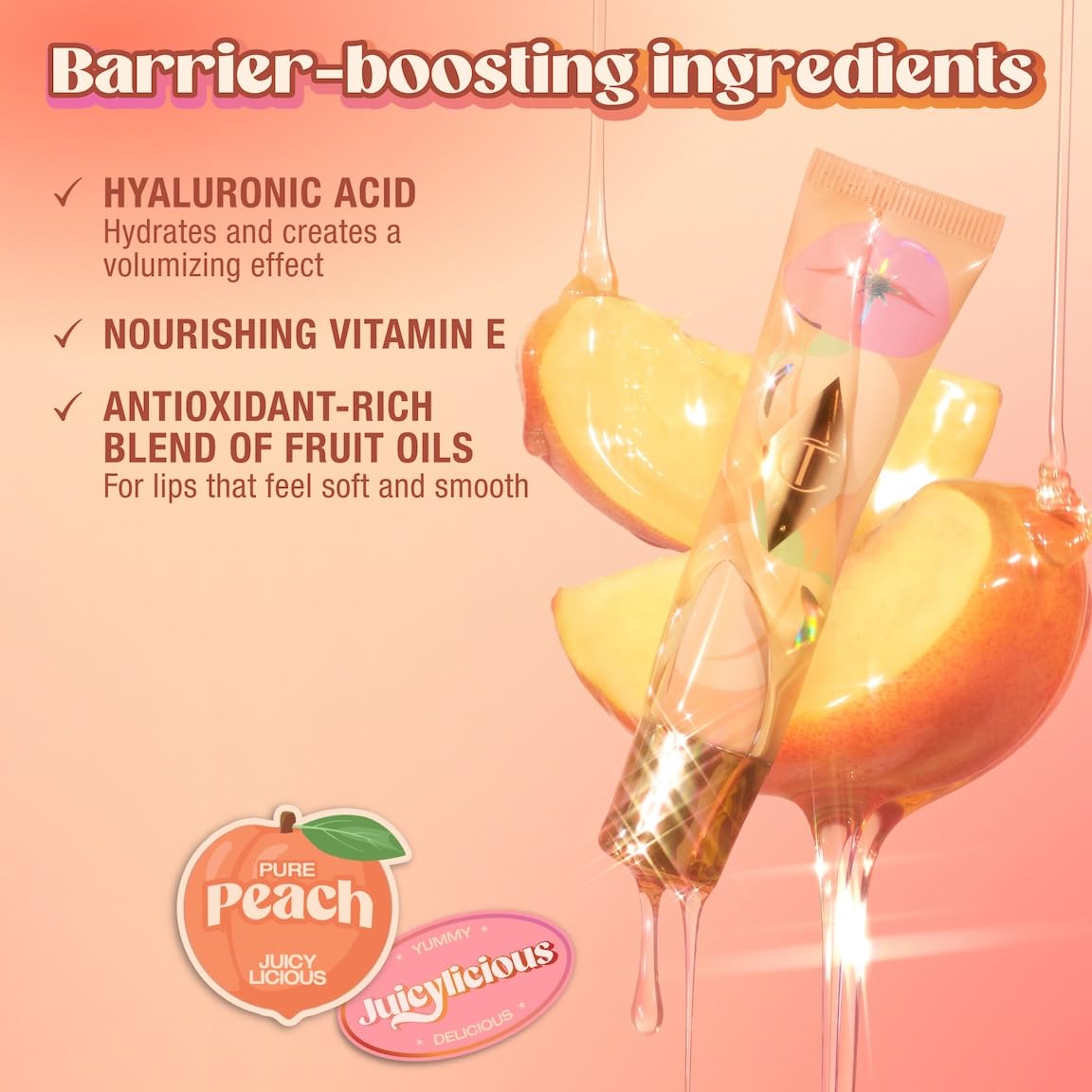 Vitamin E nourishes lips while the formula glides on smoothly.