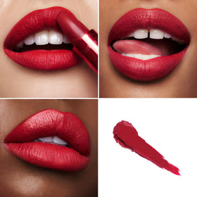 Hollywood Beauty Icon red metallic tube packaging adds premium glamour.