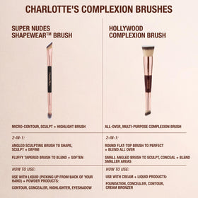 Charlotte Tilbury Hollywood Complexion Brush angled tip for precise contouring and concealing.