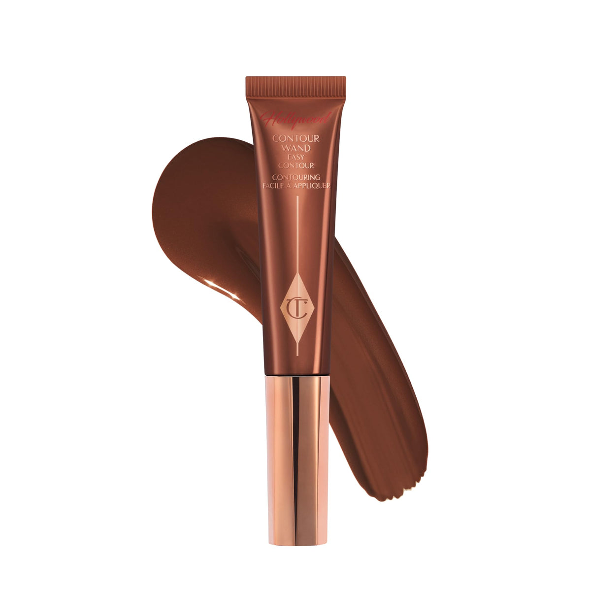 Charlotte Tilbury Hollywood Contour Wand highlights hollows of cheeks for lifted definition.
