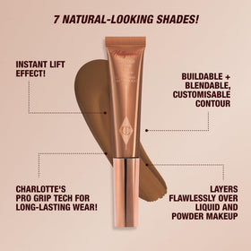 Charlotte Tilbury Hollywood Contour Wand sculpted cheekbones with lift and precision.