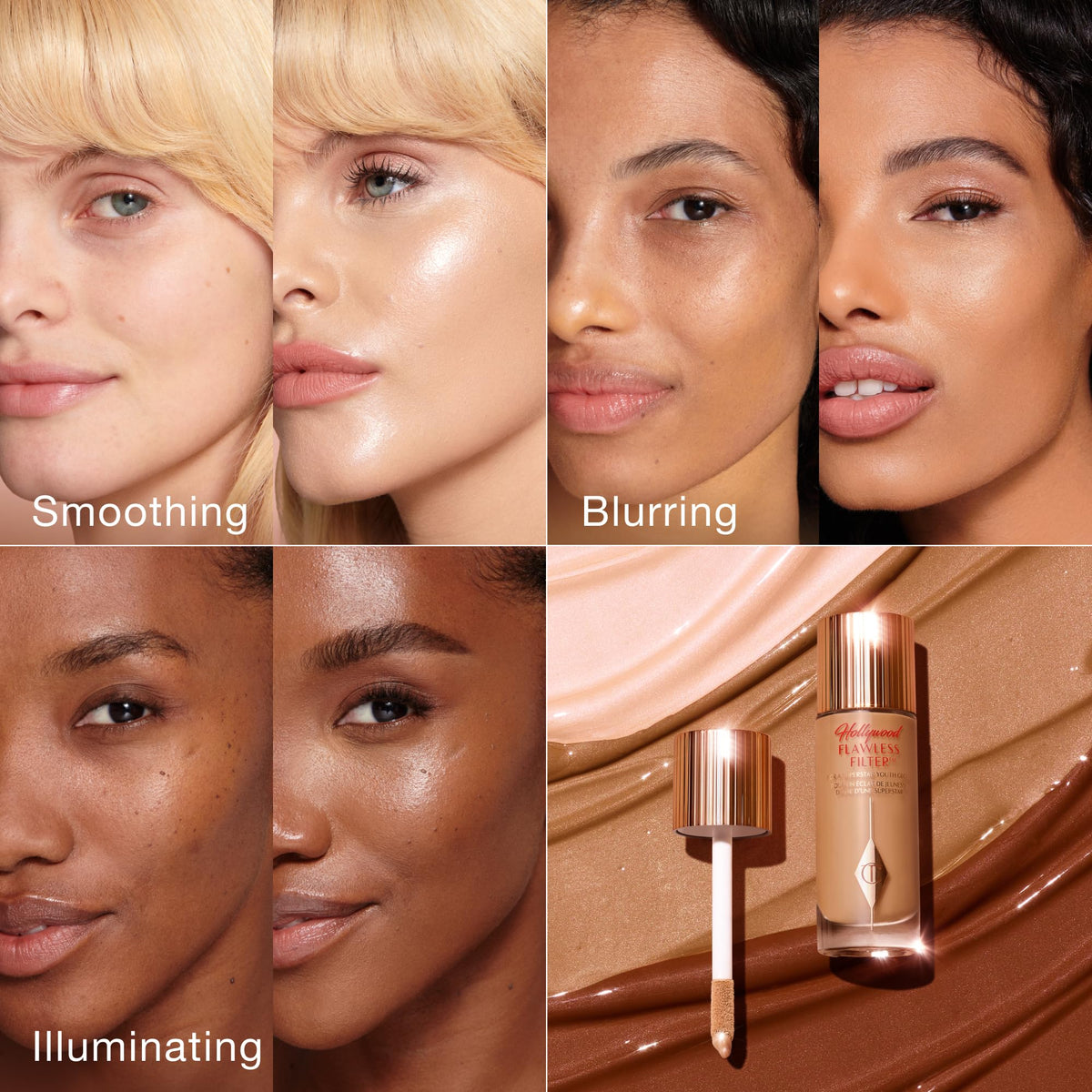 Hollywood Flawless Filter mixed with foundation for intensified glow