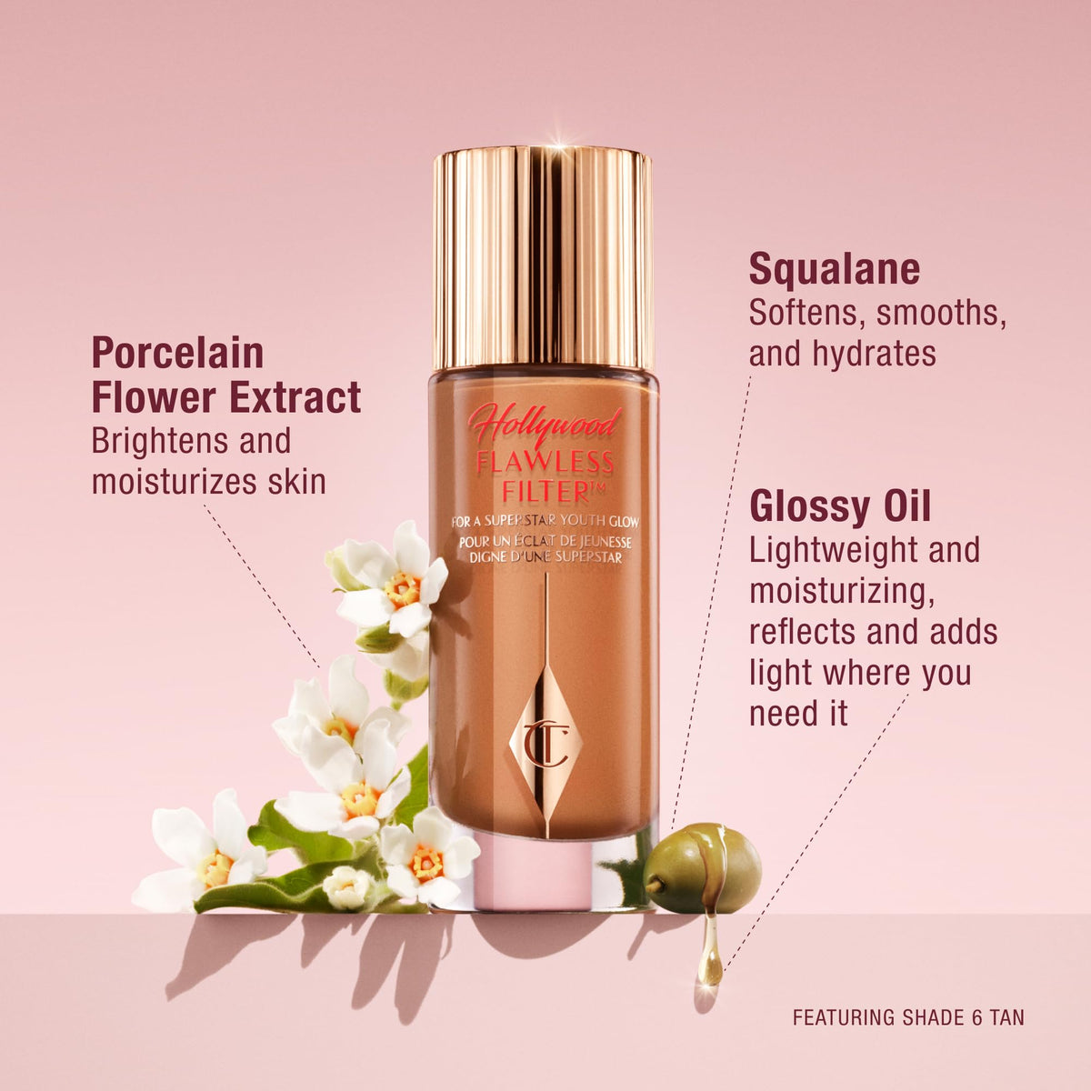 Charlotte Tilbury Hollywood Flawless Filter texture close-up smoothing glow