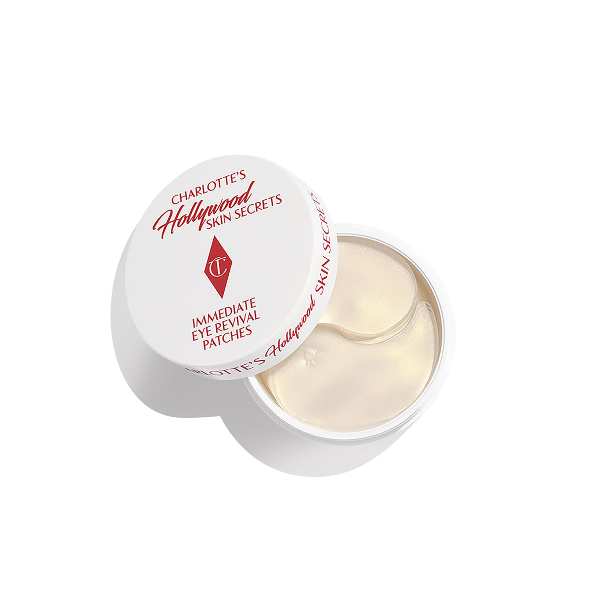 Charlotte Tilbury Hollywood Skin Secrets patches packaging for quick backstage glow.