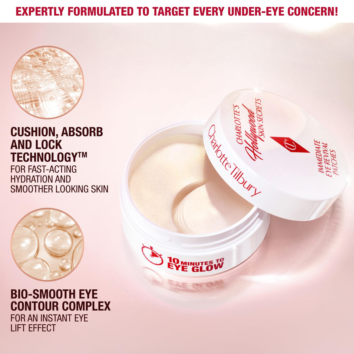 Charlotte Tilbury hydrogel cushion design hugging the under-eye area.