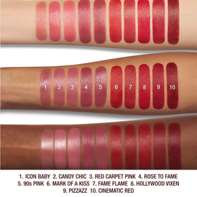 Charlotte Tilbury Kissin g Lipstick 90s Pink lips with soft shine