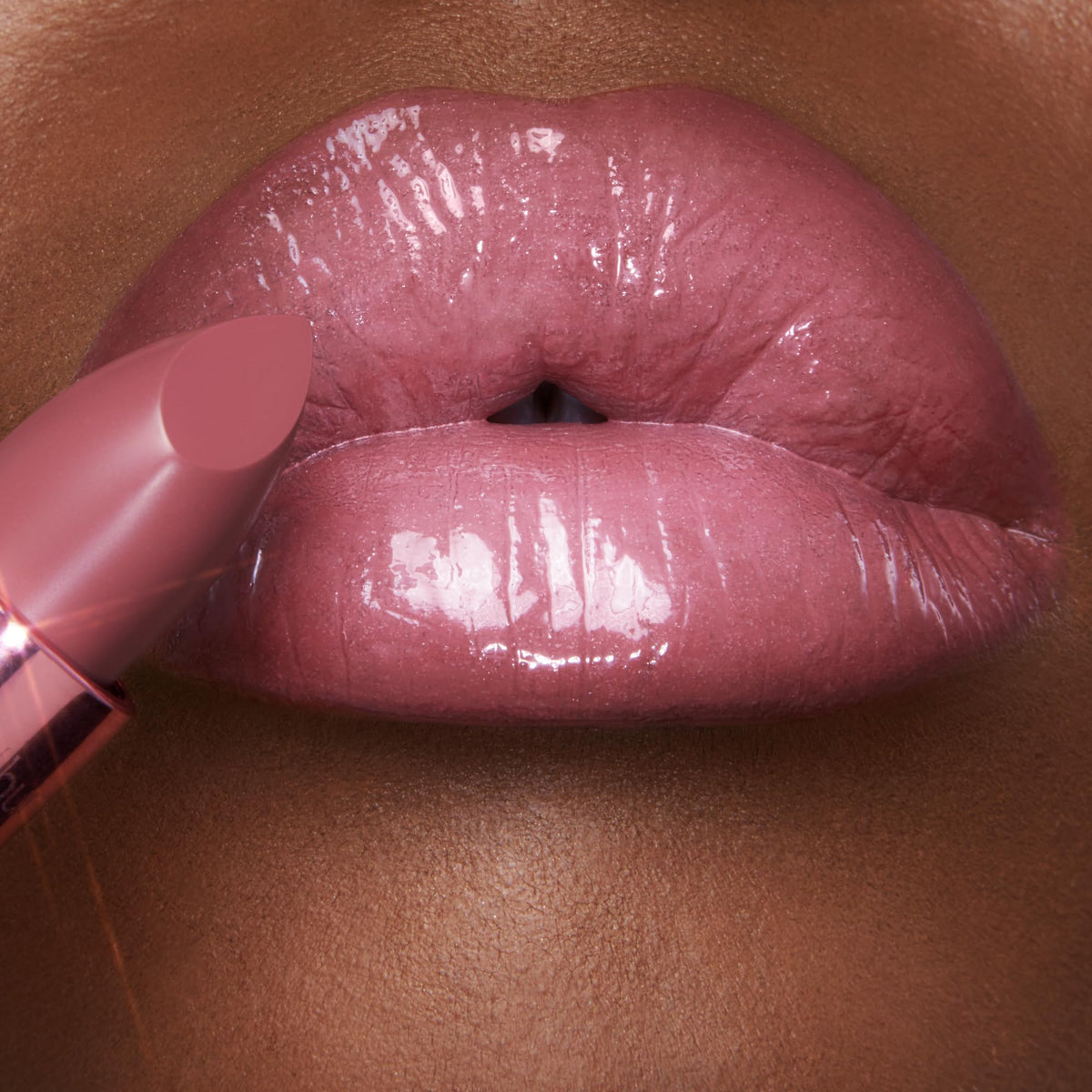 Hollywood Beauty Icon pink tube packaging for Kissin-g lipstick