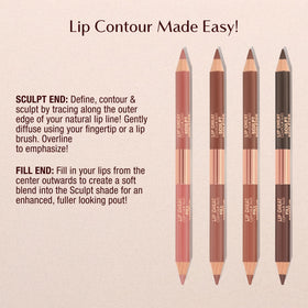 Sculpt shade glides on powdery for a defined lip curve.