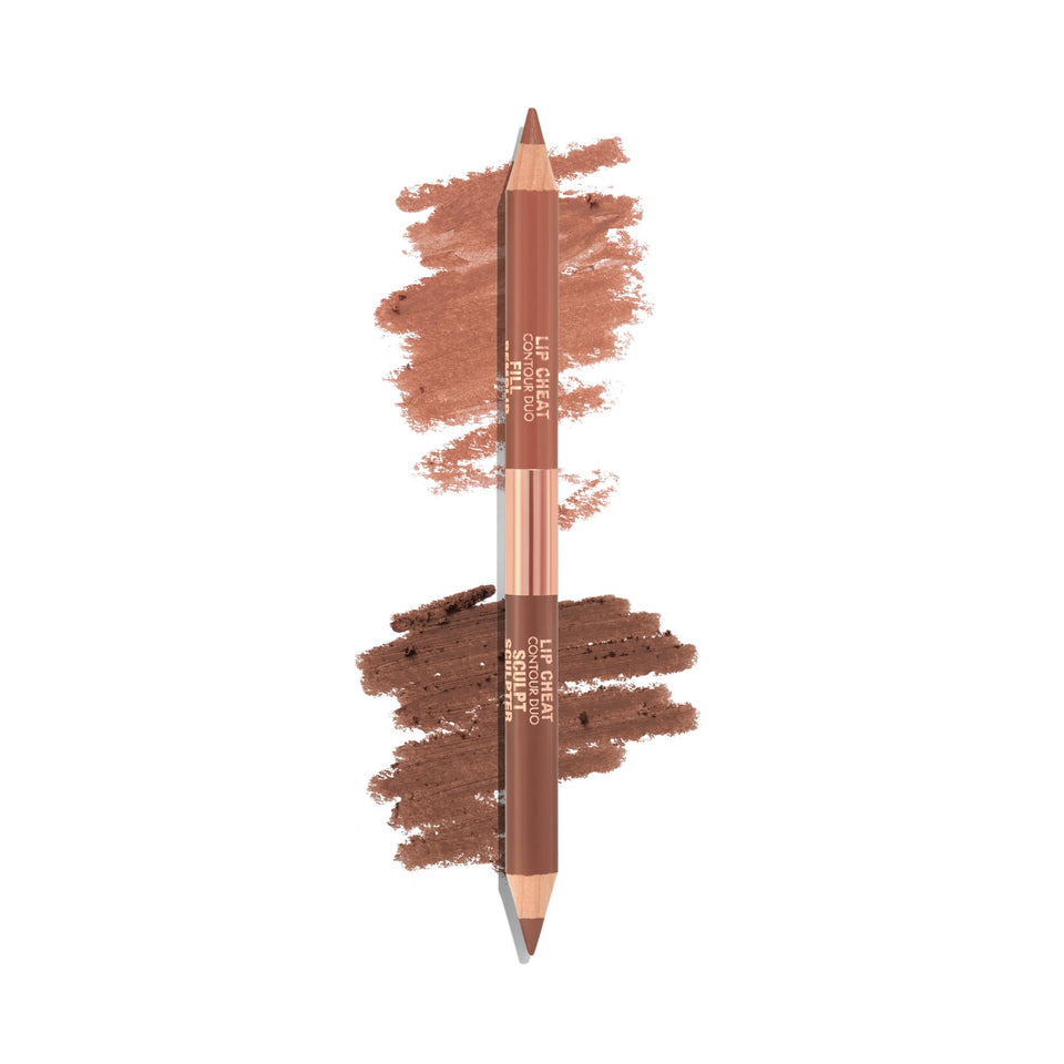 Charlotte Tilbury Lip Cheat Contour Duo Sculpt defines lip edges with a subtle shadow.