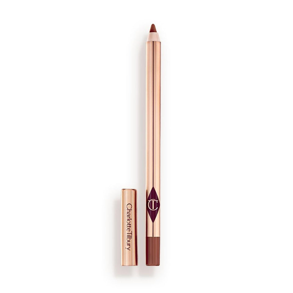 Charlotte Tilbury Lip Cheat Foxy Brown pencil close-up for precise definition and a fuller look.