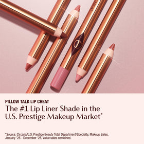 Lip Cheat Pencil contours beyond natural lip line for a defined pout