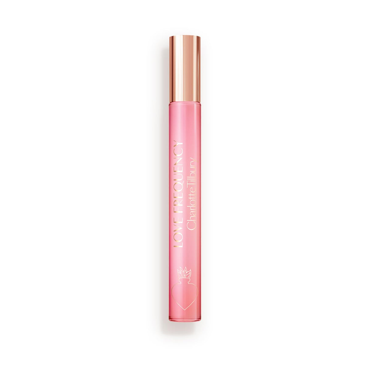 Charlotte Tilbury Love Frequency bottle close-up highlighting romantic scent cues