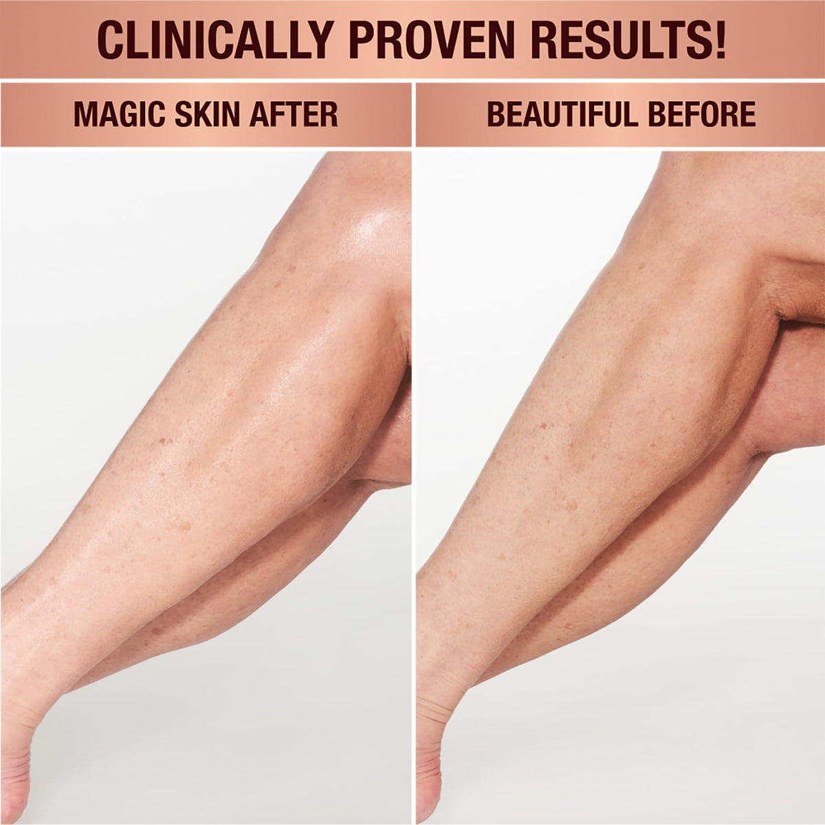 Charlotte Tilbury Magic Body Cream firming effect on thigh area