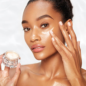 Charlotte Tilbury Magic Eye Rescue cream texture shows cooling, soothing application
