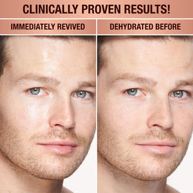 Charlotte Tilbury Magic Water application showing gentle massage technique.