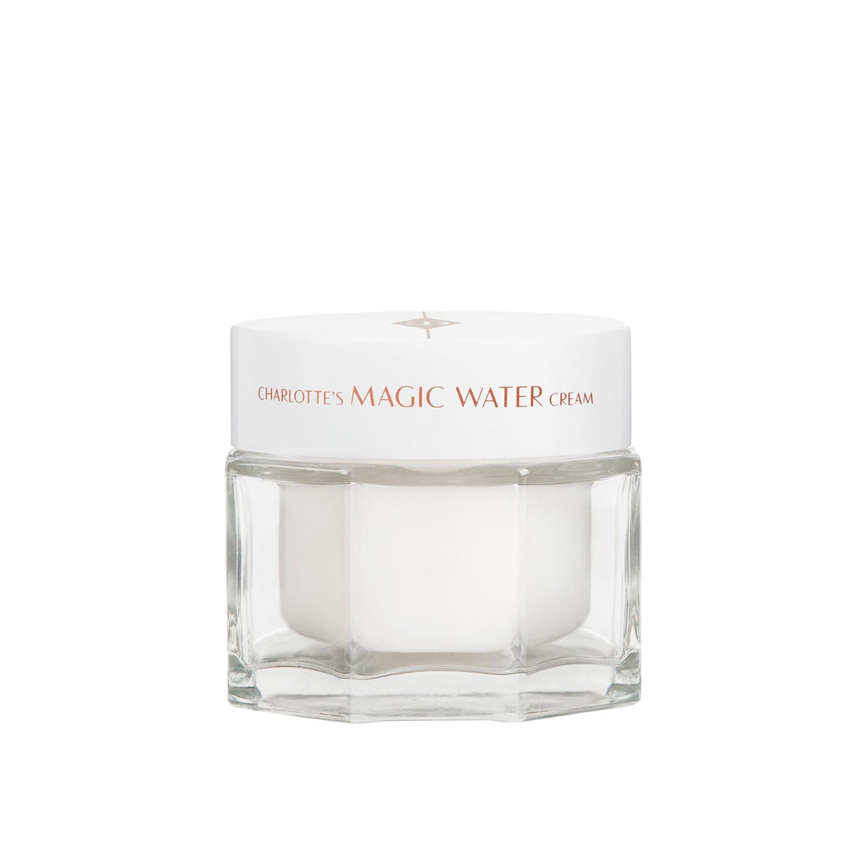Charlotte Tilbury Magic Water bottle front; fragrance-free gel for sensitive, hydrated skin.