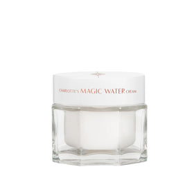 Charlotte Tilbury Magic Water bottle front; fragrance-free gel for sensitive, hydrated skin.