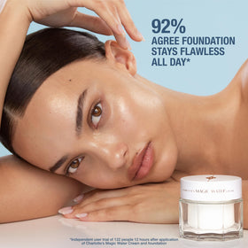 Magic Water Cream absorption detail showing lightweight settling on skin.