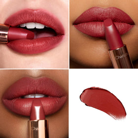 Charlotte Tilbury Matte Revolution angled-square-tip close-up for precise, buildable color application.