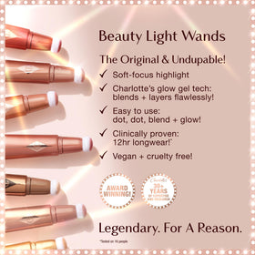 Charlotte Tilbury Pillow Talk Beauty Light Wand creates buildable radiance for day to night looks.